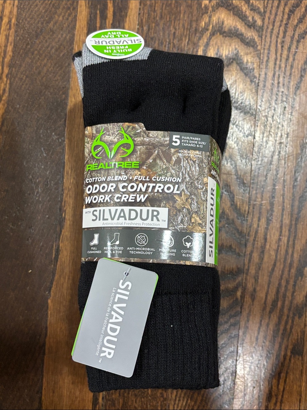 Realtree men’s Black Crew Socks - 5 Pack
